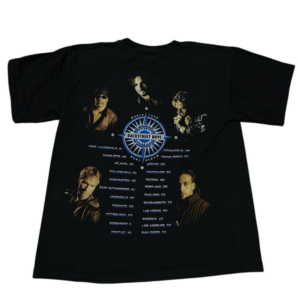 Vintage Backstreet Boys Black and Blue World Tour Band Tee Size Small - Picture 4 of 4